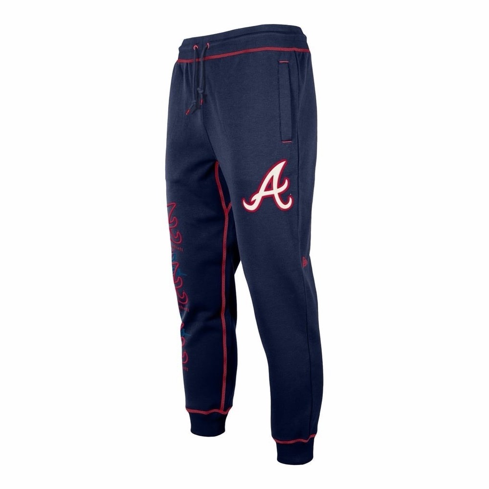 Men's Atlanta Braves New Era Navy Team Split Jogger Pants NWOT SIZE M